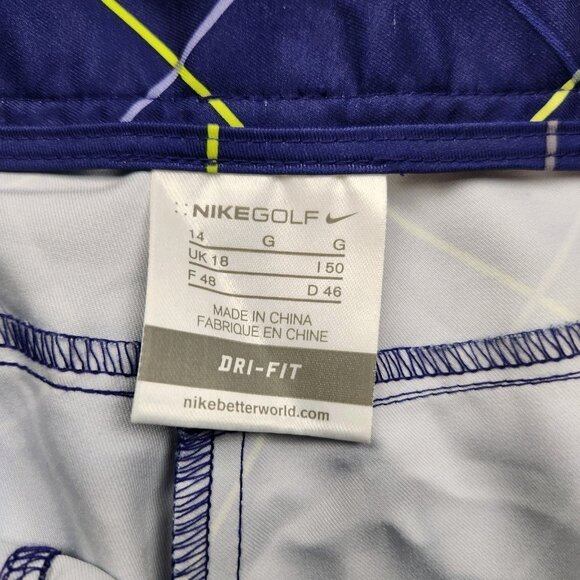 Womens Nike Dri Fit size 14 Tour Performance Plaid Flat Front Golf Shorts NEW - Picture 4 of 11